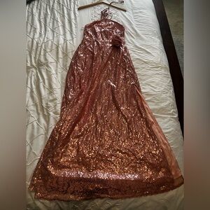 New York & Company Pink Sequin Dress